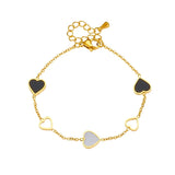 316L Stainless Steel Heart Charm Bracelet for Women Girl - Non-fading Jewelry