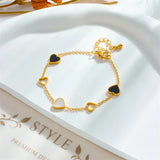316L Stainless Steel Heart Charm Bracelet for Women Girl - Non-fading Jewelry