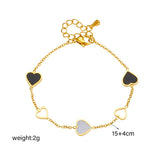316L Stainless Steel Heart Charm Bracelet for Women Girl - Non-fading Jewelry