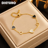 316L Stainless Steel Heart Charm Bracelet for Women Girl - Non-fading Jewelry