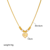 316L Stainless Steel Heart-Shaped Tree Pendant Necklace Beads Choker Chains
