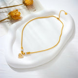 316L Stainless Steel Heart-Shaped Tree Pendant Necklace Beads Choker Chains