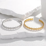 316L Stainless Steel C-Shaped Bangle for Women - Non-fading Jewelry Gift