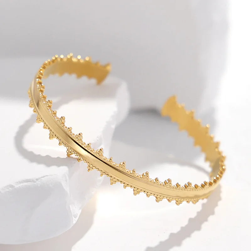 316L Stainless Steel C-Shaped Bangle for Women - Non-fading Jewelry Gift