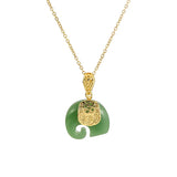 316L Stainless Steel Jade Elephant Pendant Necklace Gift for Mom