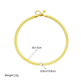 316L Stainless Steel Zircon Choker Necklace Large Snake Chain Party Jewelry