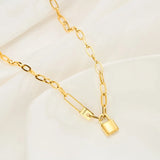 316L Stainless Steel Love Lock Pendant Necklace