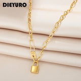 316L Stainless Steel Love Lock Pendant Necklace