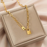 316L Stainless Steel Love Lock Pendant Necklace