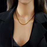 316L Stainless Steel Link Snake Chain Choker Necklace For Women Girls