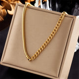 316L Stainless Steel Link Snake Chain Choker Necklace For Women Girls