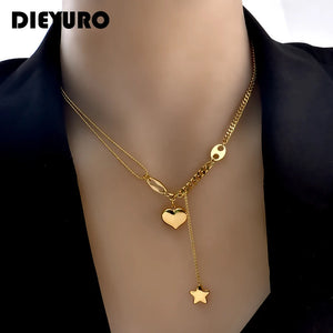 316L Stainless Steel Heart Necklaces for Women Girls