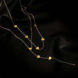 316L Stainless Steel Love Heart Tassel Necklace Clavicle Chain Gorgeous Women