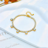 316L Stainless Steel Zirconia Charm Bracelet For Women Girls