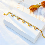 316L Stainless Steel Zirconia Charm Bracelet For Women Girls