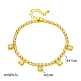 316L Stainless Steel Zirconia Charm Bracelet For Women Girls