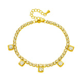 316L Stainless Steel Zirconia Charm Bracelet For Women Girls