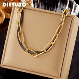 Stylish Stainless Steel 2in1 Chains Necklace For Women