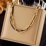 Stylish Stainless Steel 2in1 Chains Necklace For Women