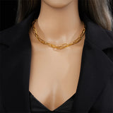 Stylish Stainless Steel 2in1 Chains Necklace For Women