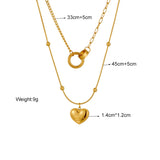 316L Stainless Steel Heart Pendant Multilayer Necklace