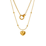 316L Stainless Steel Heart Pendant Multilayer Necklace