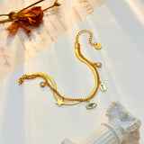 316L Stainless Steel Multilayer Star Eye Charms Bracelet For Women