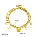 Butterfly Charm Bracelet 316L Stainless Steel for Women Girls