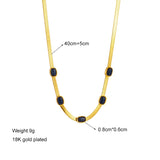 316L Stainless Steel Oval Stone Necklace For Women Snake Chain Girls Chokers