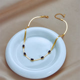 316L Stainless Steel Oval Stone Necklace For Women Snake Chain Girls Chokers