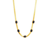 316L Stainless Steel Oval Stone Necklace For Women Snake Chain Girls Chokers