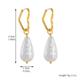 316L Stainless Steel Pearl Dangle Earrings Heart Ear Buckle Jewelry