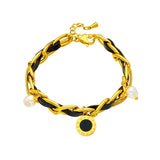 316L Stainless Steel Pearl Roman Numeral Dial Charm Bracelet