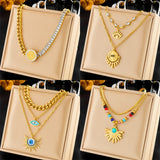316L Stainless Steel Butterfly Portrait Coin Necklace Women Choker Waterproof