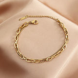 316L Stainless Steel Punk 2 Layer Bracelet Irregular Chain Silver Colors