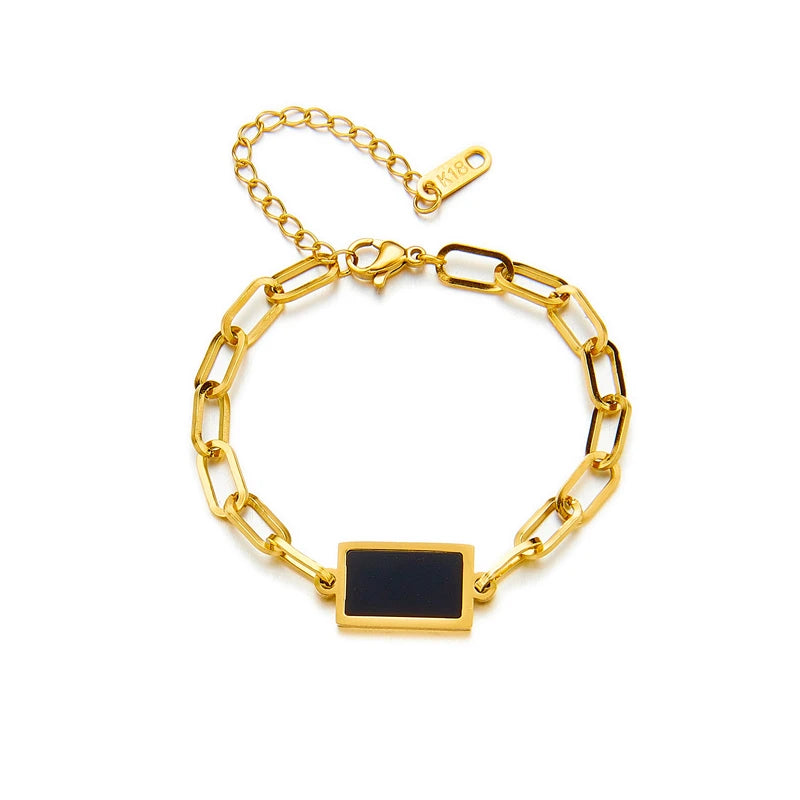 Punk Women Bracelet Geometric Square Chain High Girls Jewelry