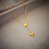 316L Stainless Steel Red Heart Pendant Necklace for Women Girls Clavicle Chain