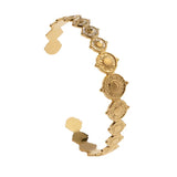 316L Stainless Steel Retro Sun Cuff Bracelet For Women Girl Adjustable