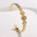 316L Stainless Steel Retro Sun Cuff Bracelet For Women Girl Adjustable