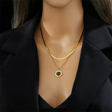 316L Stainless Steel Roman Numeral Pendant Necklace For Women Girls