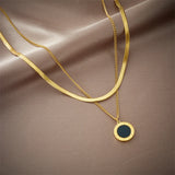 316L Stainless Steel Roman Numeral Pendant Necklace For Women Girls