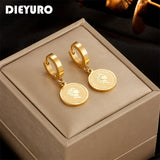 Vintage Portrait Coin Earrings 316L Stainless Steel