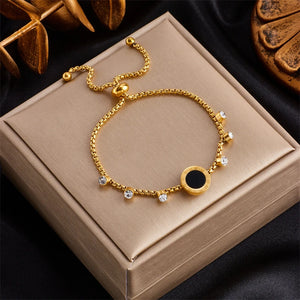 316L Stainless Steel Roman Number Bracelet For Women