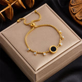 316L Stainless Steel Roman Number Bracelet For Women