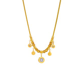 316L Stainless Steel Roman Numeral Zircon Necklace Vintage Ladies Chain Jewelry
