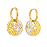 316L Stainless Steel Star Moon Earrings for Women Girl