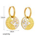 316L Stainless Steel Star Moon Earrings for Women Girl