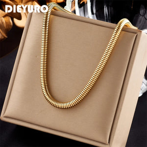 316L Stainless Steel Thick Snake Chain Necklace for Women