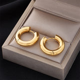 316L Stainless Steel Wide Hoop Earrings for Women Girls