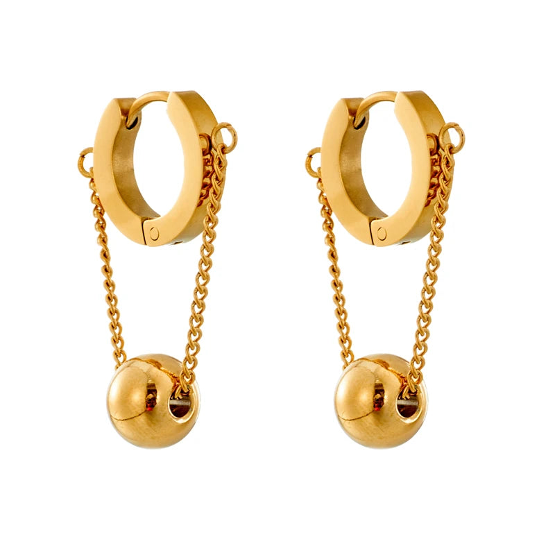 316L Stainless Steel Wide Hoop Earrings for Women Girls